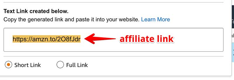 affiliate link example