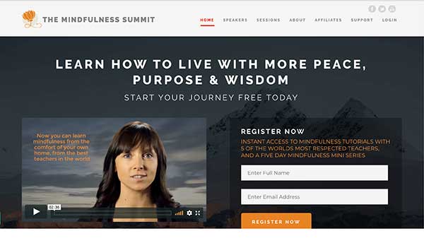 the mindfulness summit home page