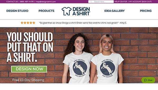 design a shirt home page