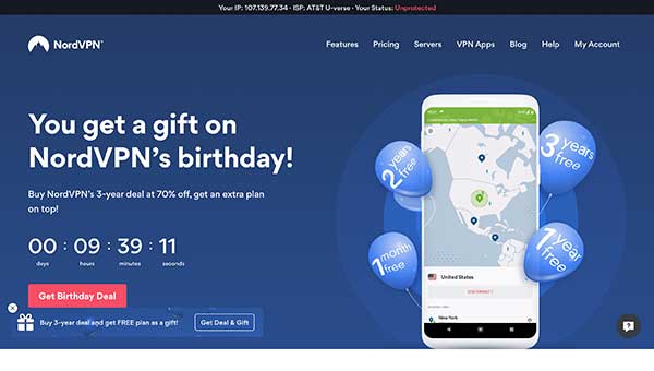 nordvpn home page