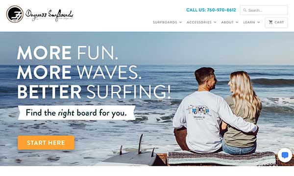 degree 33 surfboards home page