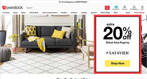 overstock home page