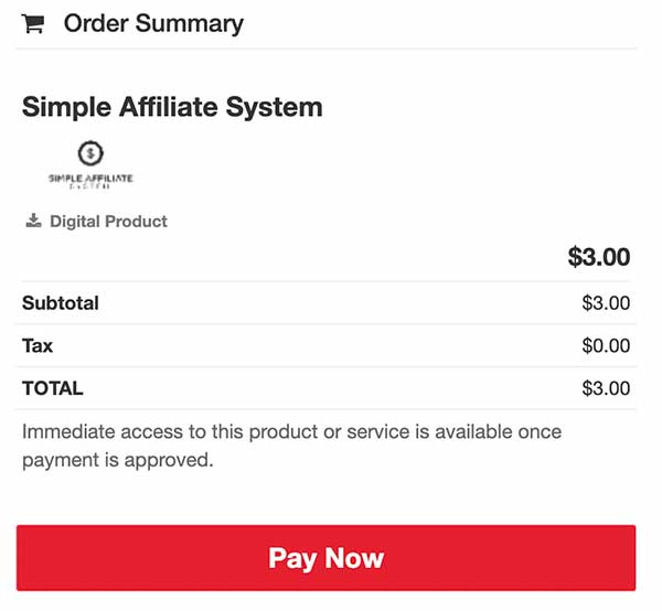 simple affiliate system price