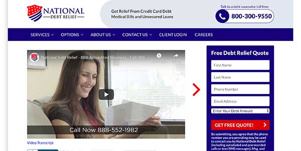 national debt relief homepage