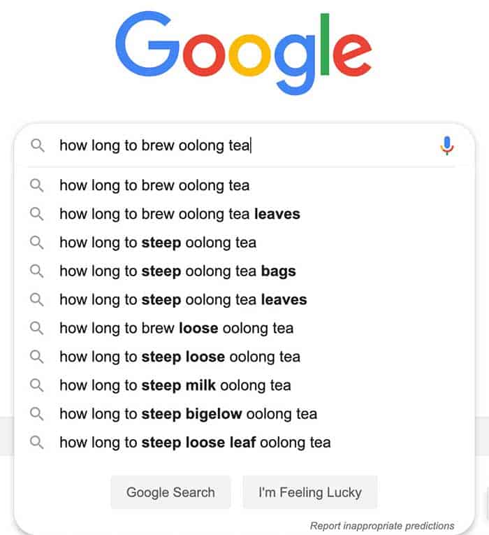 google instant search