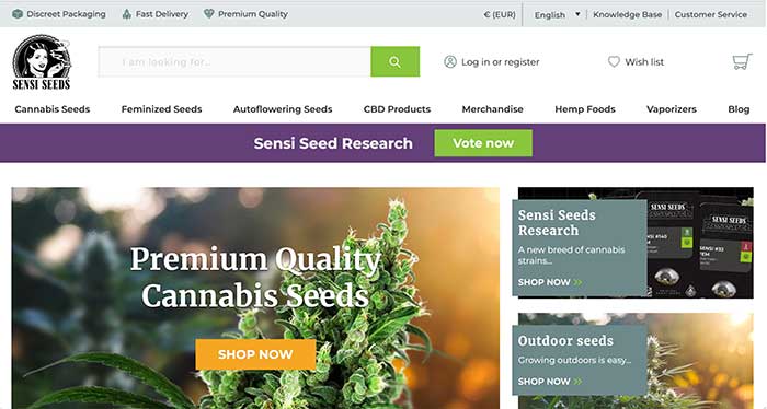 sensi seeds home page