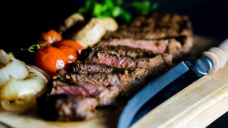 grilled steak and veggies