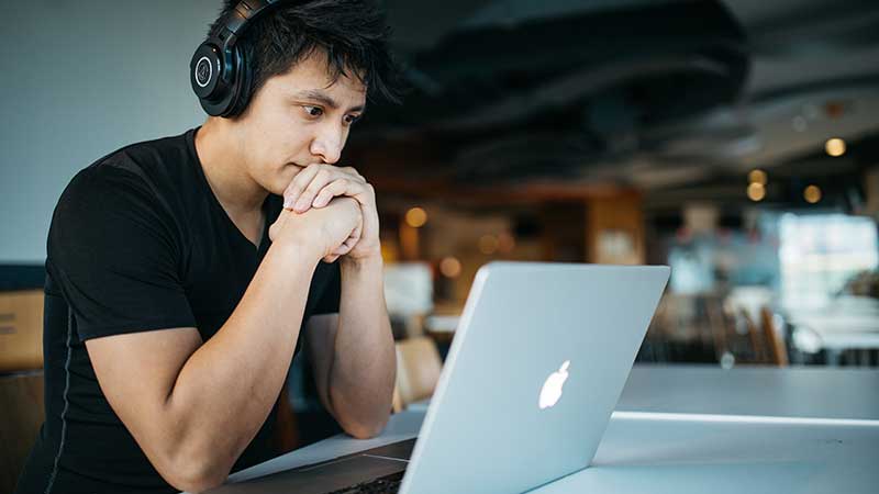 person using a laptop