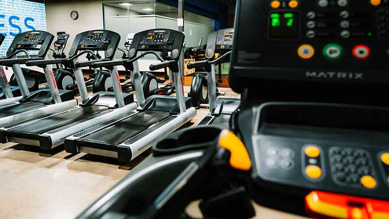 treadmills in a gym