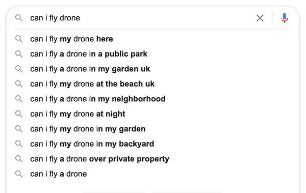 search for drone questions