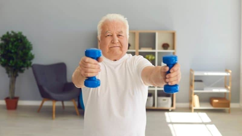 senior citizen exercising