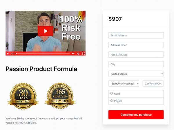 passion product formula price